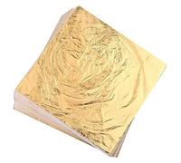 Suoumwa 100Pcs Imitation Gold Foil Sheets for Art, Gilding Crafting, Painting, Decoration (5.5 Inch X 5.5 Inch Gold)