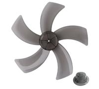 Suoumwa 12 Inch Fan Blade Set 5 Plastic Blades with Nut Cover for Standing Pedestal Fan Leaf Table Fanner General Accessories Black