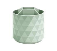 Suoumwa 360°Rotating Desk Organizer 5 Girds Makeup Brushes Organizer Makeup Brush School Office Stationery Supplies Green