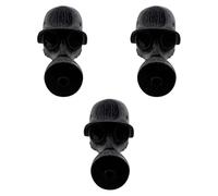 Suoumwa 3pc German Mask Style Dustproof Funny Universal Beer Bottle Cap Stopper for Bar for Party Accessories Black