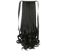 Suoumwa 58cm Women'S Long Curly Hair Tie Wig Ponytail Pear Blossom Style Big Wavy Wig Realistic Long Curly Hair Ponytail B