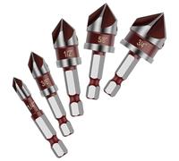 Suoumwa 5PCS Countersink Drill Bit Set, 82 Degree HSS Counter Sink Drill Bits for Wood, Metal, Plastic