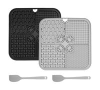 Suoumwa Cat Licking Mat 2PCS, 20 X 20 Cm, Feeding Mat with Suction Cups Dog Lick Mat for Butter, Yoghurt Dog Toy