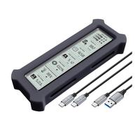 Suoumwa Display Screen M. 2 for NVME SSD Enclosure USB Type C Adapter Dual Protocol for NVME/NGFF SSD Disk Box Grey