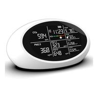 Suoumwa DM605E 10 in 1 Air Quality Detector LED Display CO2/PM2.5/Temperature/Humidity Sensor Tester,with USB Charing Port
