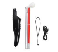 Suoumwa Electronic Voice Obstacle Avoidance Folding Guide Cane with Red Reflective for Blind Cane for Blind People English Version