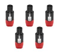 Suoumwa For NL4FC 4-Pin Speaker Connector Plug 5PCS with Twist Lock for NL4FX NLT4X NL2FC Speaker Audio Cable Adapter Accessories Red