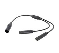 Suoumwa GA Dual Plugs to 5 Pin XLR Adapter Black Aviation Headphone Cable for Aviation Communication