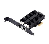 Suoumwa Gigabit Dual Ports PCIe Network Card, 2.5G Ethernet 2500Mbps Adapter for Desktop