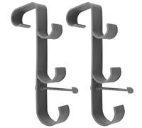 Suoumwa Ground Pools Adjustable Leaf Skimmer Net Holder Swimming Pool Pole Hanger Rack Equipment Hooks Accessories Gray