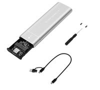Suoumwa M2 SSD Case M.2 NVMe NGFF Solid State Drive Box USB 3.1 Type C Gen2 10Gbps Supports M and B and M Keys Sliver