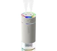 Suoumwa Portable Small Humidifier forBedroom Dual Nozzle Large Cool Mist Mini Personal Desk Air Humidifiers forTravel White