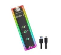 Suoumwa RGB M.2 NVMe SSD Enclosure 10gbps Dual Protocol NVME/NGFF Hard Drive Box forM/B Key SSD 2230 2242 2260 2280