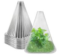 Suoumwa Seedling Protectors Reusable Square Plant Covers for Protecting Plants from Birds, Frost and Snails Transparent