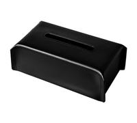 Suoumwa Tissue Box Leather Napkin Case Luxury Paper Cover Living Room Tissue Paper Holder Desktop Home Tabletop Decoration Black