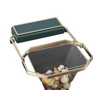 Suoumwa Veneer Sink Filter, Folding Corner Sink Filter, with Disposable Mesh Bag, Efficient Kitchen Waste Collector Green
