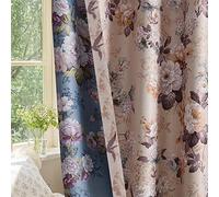 SUOUO Double Sided Patterned Vintage Floral Blackout Curtains for Bedroom 2 Panels 84 Inches Long Thermal Insulated Room Darkening Coffee Window Drapes for Living Room