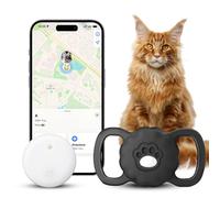 Suoxiom Cat Tracker, GPS Tracker for Cats, Cat Location Tracker with Holder, No Monthly Fee, Compatible with Apple Airtag Find My (iOS Only),Anti-Lost Tracking Device for Pets, Luggage, Bags
