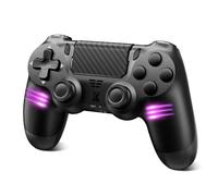 Suoxiom Wireless Controller for PS-4, Game Controller for PS-4/Pro/Slim/PC, Bluetooth Gamepad Joystick with Dual Vibration Touch Panel, Upgraded Six-Axis Sensor, 3.5mm Audio Jack (BLACK-RGB2)