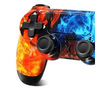 Suoxiom Wireless Controller for PS-4, Game Controller for PS-4/Pro/Slim/PC, Bluetooth Gamepad Joystick with Dual Vibration Touch Panel,Upgraded Six-Axis Sensor, 3.5mm Audio Jack (FIRE/ICE)