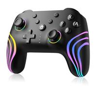 Suoxiom Wireless Controller for Switch/Switch 2/Lite/OLED/PC, Switch Pro Controller with RGB Lighting,Joystick Gamepad with 6-Gyro Axis/Double Vibration/Turbo/Screenshot,Black