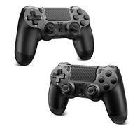 Suoxiom Wireless Controller für PS-4,Game Controller Kompatibel mit PS-4/Slim/Pro,Bluetooth Gamepad Joystick mit Dual Vibration/Touch Panel, Touchpanel,3.5mm Audio Jack,Schwarz