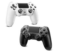 Suoxiom Wireless Controller für PS-4,Game Controller Kompatibel mit PS-4/Slim/Pro,Bluetooth Gamepad Joystick mit Dual Vibration/Touch Panel,3.5mm Audio Jack,Schwarz