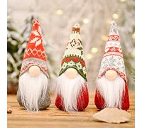 SUOXU 3 Pcs Christmas Decorations Gnomes Plush Santa,Gonk Dwarf Elf Figurines Toy Outdoor Indoor Window Table Xmas Ornaments Party Decor Merry Holiday Supplies Plush Doll Gift
