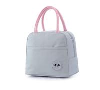 SUOXU Insulation Lunch Cooler Bag, Mini Waterproof Tote Bag,Portable Reusable Lunch Bag, Suitable for Women Men Kids Work School Picnic(Light Grey)