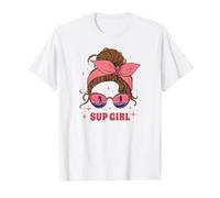 SUP-Girl Surfing Stand-Up Paddle Surf Supboard Paddleboard Value Graphic T-Shirt, Men, White, M