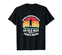 SUP Never Underestimate An Old Man With A Paddle Board Retro T-Shirt