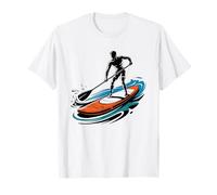 Sup Paddle Board Yoga Sun Salutation Retro Style Graphic T-Shirt