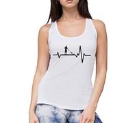 SUP Paddle Boarding Heartbeat Paddle Boarding Enthusiast - Womens Vest Tank Top - Sports Hobby Fan M White