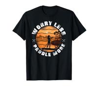 SUP Paddleboard Worry Less Paddle More Girl Sunset T-Shirt