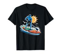 Sup Paddleboard Yoga Warrior Pose Silhouette Balance Stand T-Shirt
