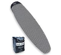 SUP Sock Cover - Stretchy Protective Bag for Stand Up Paddle Boards [CHOOSE SIZE & COLOR] (Black/White, 9'0")