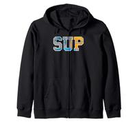 SUP Stand Up Paddleboard Sunset Beach Ocean Fun Zip Hoodie