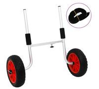 SUP trolley Black/Silver Aluminium Foldable 67x46x55cm Inflatable Wheels PU Foam