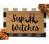 Sup Witches Doormat Fall Welcome Doormat Witch Doormat Halloween Decor Fall Home Decor Fall Decoration Funny Door Mats Doormat Machine Washable Shoe Mat Porch Decor 23.6x15.7 Inch