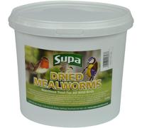 Supa Dried Mealworms for Wild Birds, 3 Litre Bucket, High Energy Protein Rich Treat For Garden Birds, Attract More Birds To Your Garden, Quality Wild