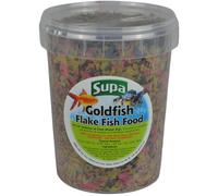 Supa Goldfish Flake Fish Food 1 Litre | Complete Nutritious Diet For All Varieties Of Cold Water Aquarium Fish, Comes in a Resealable Bucket to Keep