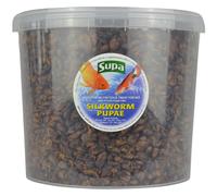 Supa Koi Silkworm Pupae, 5 Litre Bucket | A Highly Nutritious 100% Natural Protein Rich Treat Food For Koi And Other Pond Fish.