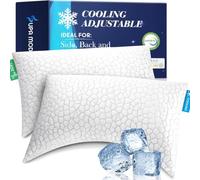 SUPA MODERN Cooling Side Sleeper Pillow for Neck and Shoulder Pain, Shredded Memory Foam Bed Pillows for Sleeping Set of 2 Adjustable Queen Size Curved Neck Pillow-Cooling Pillow with Washable Cover
