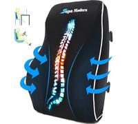 SUPA MODERN Lumbar Support Pillow for Office Chair, Memory Foam Back Cushion, Car Seat Back Pillows with Breathable Lumbar Support Cover Adjustable Straps