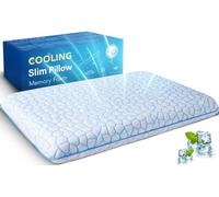 SUPA MODERN Ultra Thin Flat Pillows for Sleeping, Cooling Slim Pillow Memory Foam Pillow 2.25 Inch Height Ultra Thin Pillow, Low Profile Sleeper Pillows for Stomach Back Sleeper with Two-Sided Pillow