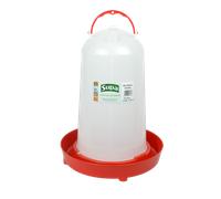 Supa Red & White Poultry Drinker - Size: 6L