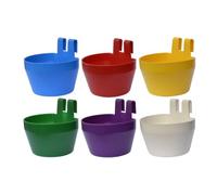 Supa Set of 12 Cups for Poultry Cage / Aviary - Suitable for Food, Grain or Water - with Integrated Hook for Hanging Cups to the Cage Rack - Made in