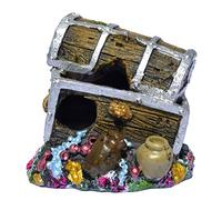 Supa Treasure Chest Aquarium/Fish Tank Ornament, Realistic Detail, Approx. 6cm(L) x 7.5cm(W) x 6.5cm(H).