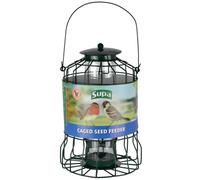 Supa Wild Bird Cage Seed Feeder Deters Squirrels and Larger Birds Such As Doves And Pigeons, Easy to Fill and Easy to Clean.