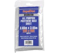 SupaBrands Decorators all purpose polythene dust sheet. 12' x 12'
